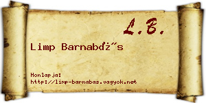 Limp Barnabás névjegykártya